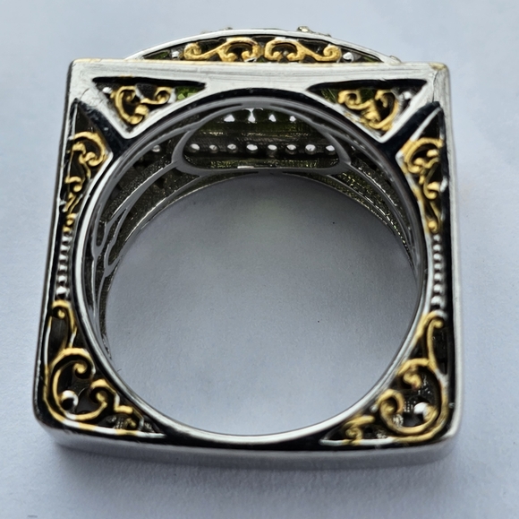 Rare Michael Valitutti Gems En Vogue Peridot Ring 18k & Palladium 925! - Picture 6 of 11